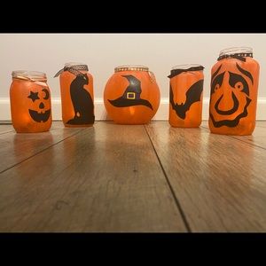 Handmade Mason Jar/Fish Bowl Halloween Luminaries